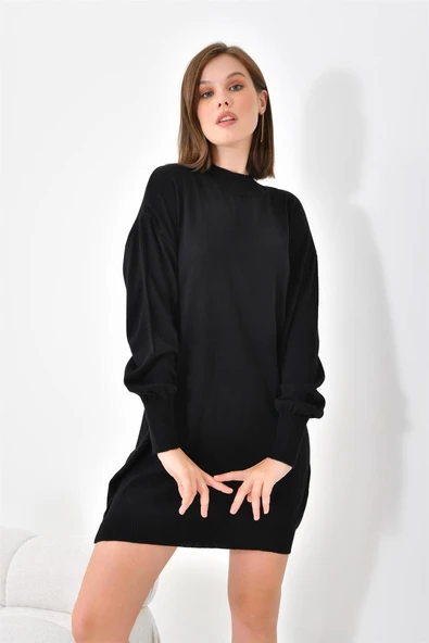 FTZ Women Kadın Basic Tunik  Siyah 20167 - Resim 4