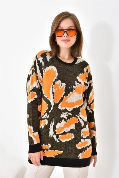 FTZ Women Kadın Triko Tunik  Siyah 20573 - Resim 3