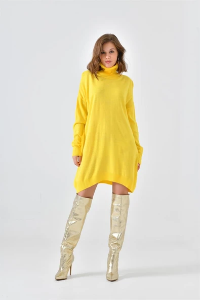 Ftz Women Kadın Düz Basic Tunik Sarı 20489