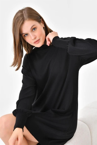 FTZ Women Kadın Basic Tunik  Siyah 20167 - Resim 6