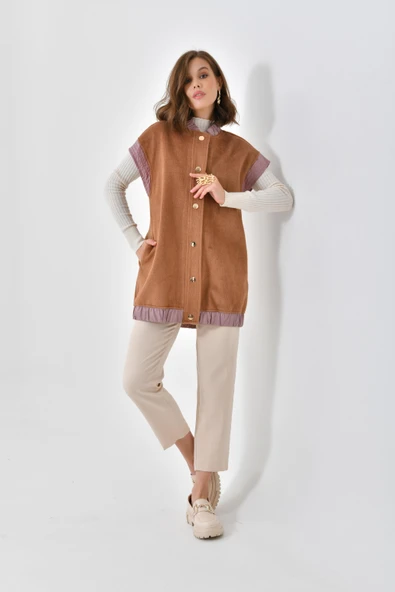 Ftz Women Kadın Kaşe Yelek Camel 30635