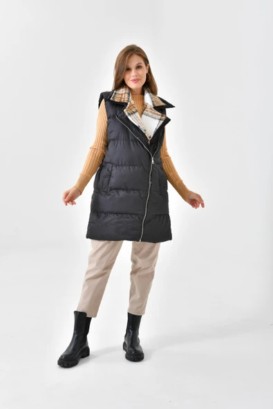 FTZ Women Kadın Şişme Yelek  Siyah RBN4043 - Resim 6