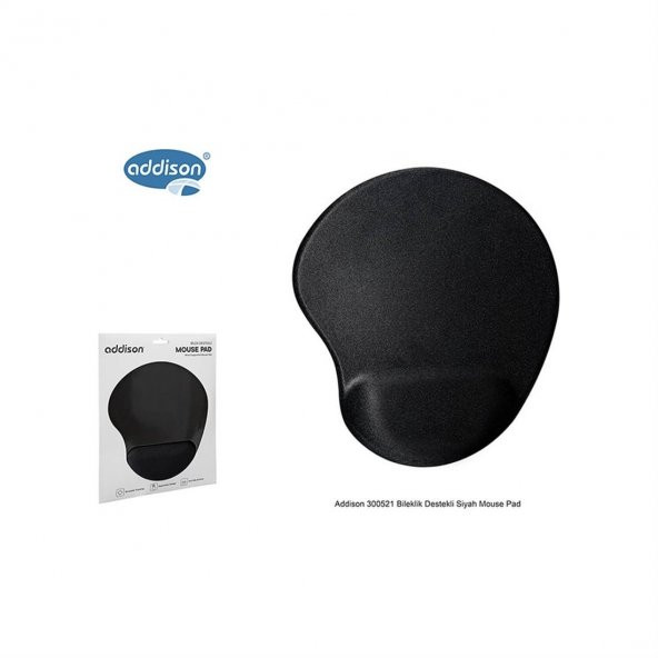 Addison 300521 Bileklik Destekli Siyah Mouse Pad - 35154
