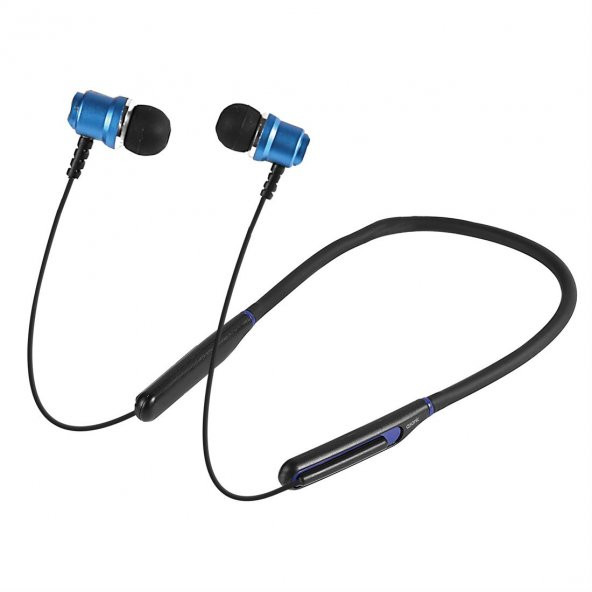 Asonic AS-XBK65 Siyah/Mavi Boyun Askılı Mıknatıslı Bluetooth+ TF Kart Spor Kulak içi Kulaklık