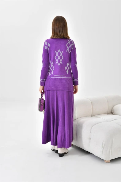 FTZ Women Kadın Etekli Takım  Mor 20559 - Resim 7