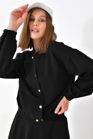 FTZ Women Kadın İki İp Etekli Takım  Siyah 30619 - Resim 2