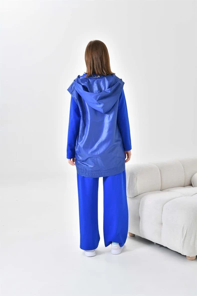 FTZ Women Kadın İki İp Paraşüt Detaylı Takım  Saks Mavi 30624 - Resim 7