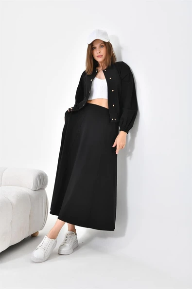 Ftz Women Kadın İki İp Etekli Takım Siyah 30619