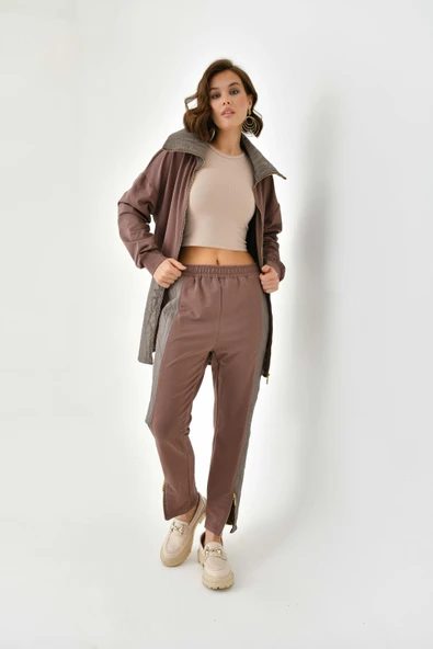 FTZ Women Kadın İki İp Kapitoneli Takım  Kahve 30614 - Resim 5