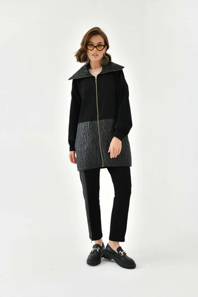 FTZ Women Kadın İki İp Kapitoneli Takım  Siyah 30614 - Resim 5