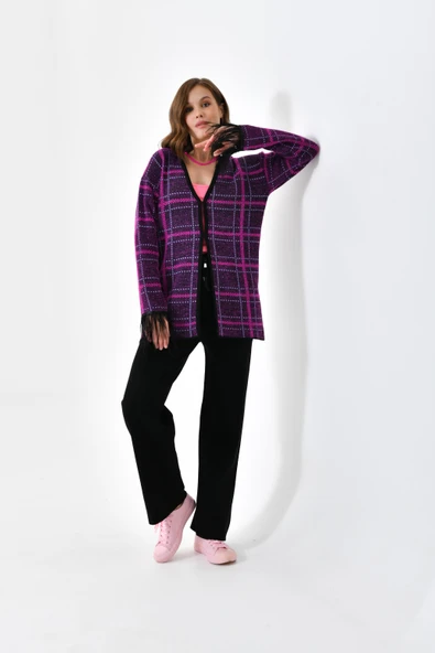 FTZ Women Kadın Kuş Tüyü Detaylı Pantolonlu Takım  Siyah 20572 ürün görseli 1