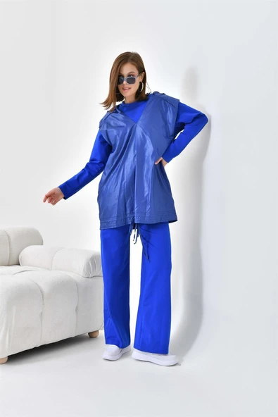 FTZ Women Kadın İki İp Paraşüt Detaylı Takım  Saks Mavi 30624 ürün görseli