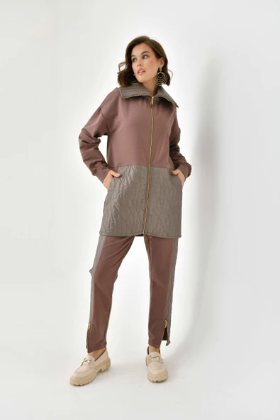 FTZ Women Kadın İki İp Kapitoneli Takım  Kahve 30614 - Resim 3