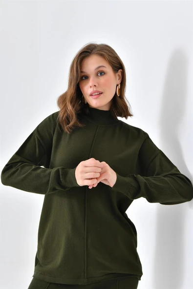 FTZ Women Kadın Basic İkili Takım  Haki 20582 - Resim 5