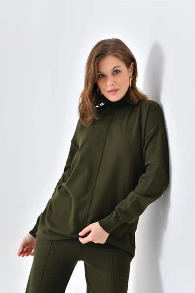 FTZ Women Kadın Basic İkili Takım  Haki 20582 - Resim 4