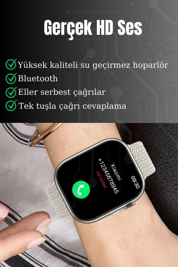 İPHONE X - XR - İPHONE XSMAX UYUMLU SMART WATCH HK9 PRO AMOLED EKRAN AKILLI SAAT