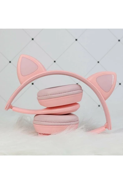 YEDİSERLER P47m Kedi Işıklı Kulaklı Bluetooth Kulaklık