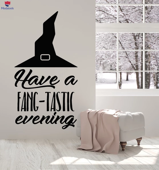 Oturma Odası, Ofis, Dükkan Duvar Sticker Sihirbaz Sihirli Fantastik Şapka Cadılar Bayramı Cümle Alıntı Çıkartmalar ürün görseli 1