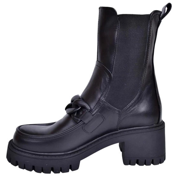 MAMMAMİA 23KB-1315 TOPUKLU MASKÜLEN CHELSİ DERİ KADIN BOT - Resim 3