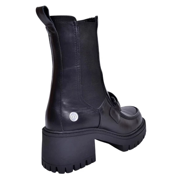 MAMMAMİA 23KB-1315 TOPUKLU MASKÜLEN CHELSİ DERİ KADIN BOT - Resim 4