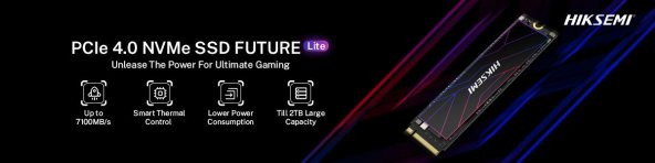 Hiksemi Future Lite 2TB 7300MB/s - 6350MB/s Gen4x4 PCI-e NVMe M.2 2280 SSD - 7