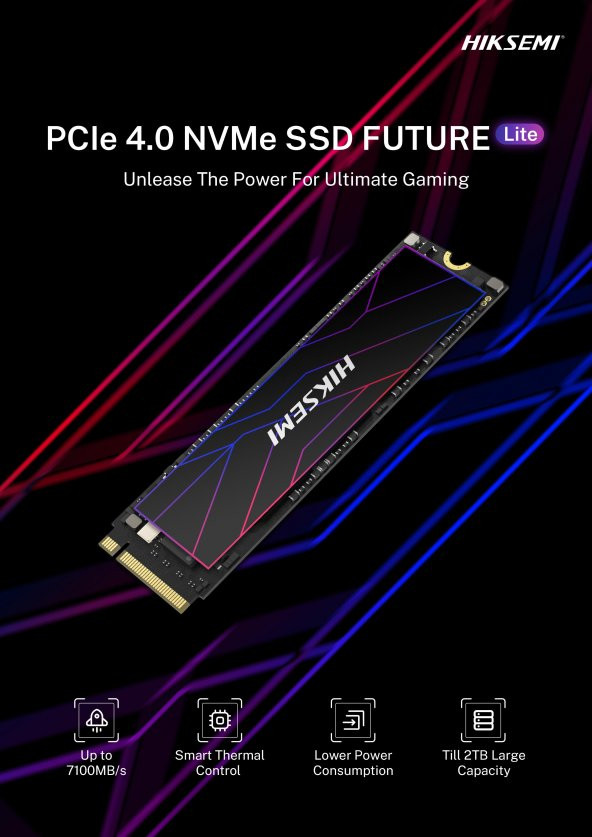 Hiksemi Future Lite 2TB 7300MB/s - 6350MB/s Gen4x4 PCI-e NVMe M.2 2280 SSD - 8