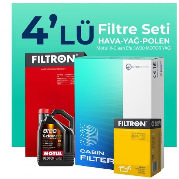 Filtron Chevrolet Captıva 150 Hp Motul 5W30 5LT Motor Yağlı Bakım Seti 2006-2011 4lu