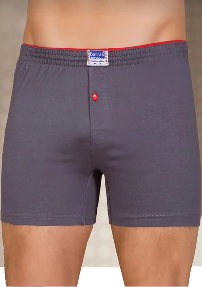 BERRAK 1099 ERKEK PENYE BOXER ŞORT TEKLİ  S FÜME