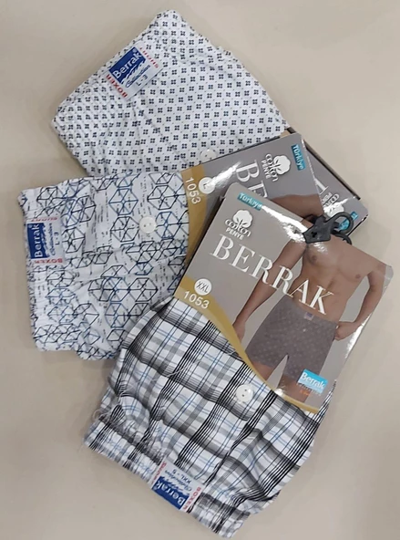 BERRAK 1053 ERKEK DESENLİ BOXER ŞORT 3 ADET - Resim 2