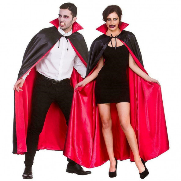 Halloween Çift Taraflı Cadı pelerini Dracula Pelerini Sihirbaz pelerini