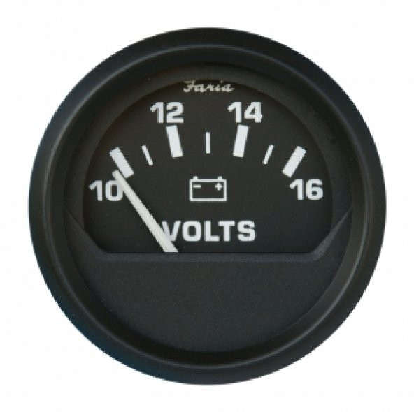 Faria voltmetre 10-16V Ø 52mm Siyah