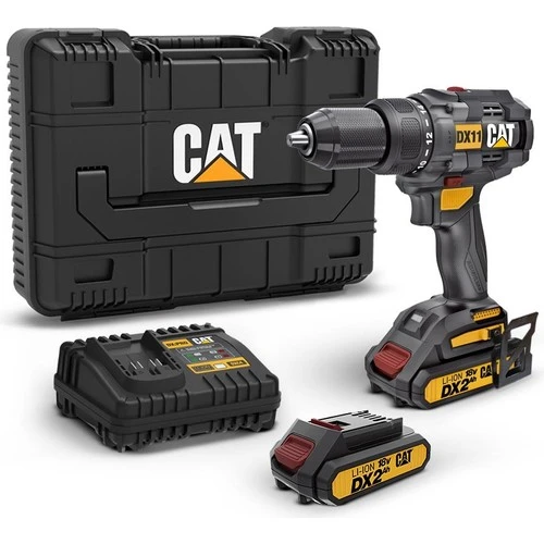 CAT DX11 18Volt/2.0Ah Li-ion Çift Akülü Kömürsüz Profesyonel Şarjlı Matkap