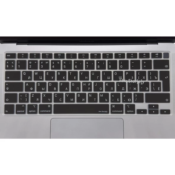 Rusça Klavye Macbook Air M1 Kılıfı (TouchID'li Air) A2179 A2337 ile Uyumlu Koruyucu - 2