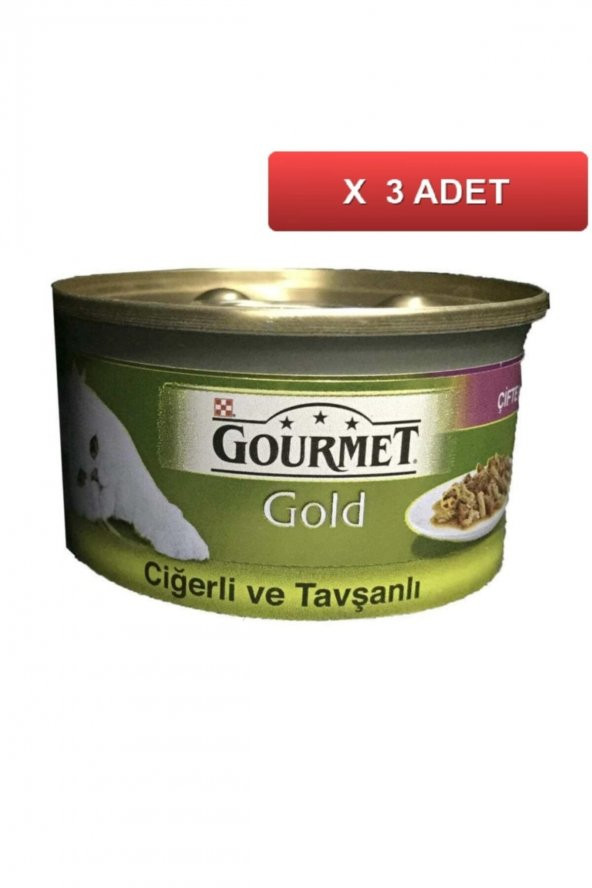 Gourmet Gold Ciğerli Tavşanlı Konserve 85gr (3 Tane)