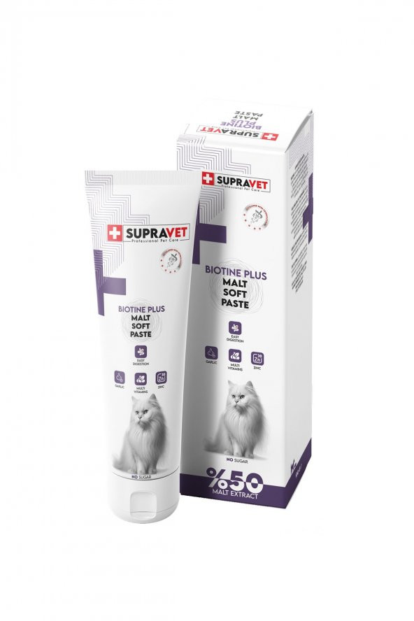 Supravet Biotine Plus Kediler için Tüy Sağlığı Güçlendirici Malt Paste 100 Gr