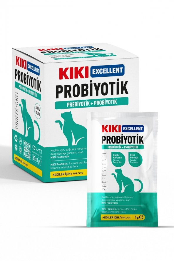 Kıkı Excellent Kedi Probiyotik Prebiyotik Saşe 1 Gr. 30 Adet (KUTU) Kc111b30