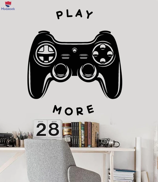Oturma Odası, Ofis, Dükkan Duvar Sticker Video Oyunu Joystick Gamepad Alıntı Oyun Odası Çıkartmaları Benzersiz Hediyelik ürün görseli 1