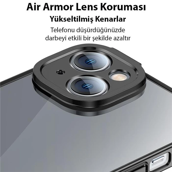 Baseus Kamera Korumalı iPhone 14 Plus Silikon Kılıf ve Ful Kaplama Kırılmaz Ekran Koruyucu, Air Armor,Sararmaz Kılıf - 4