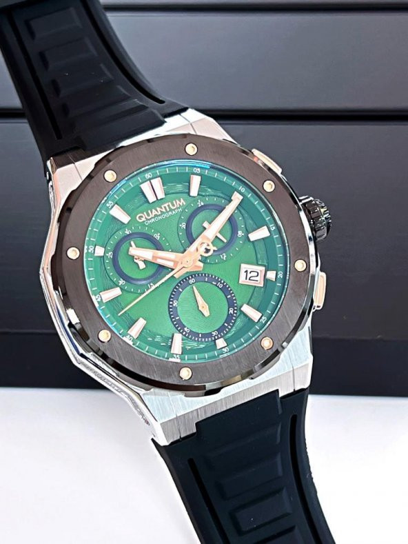 HNG1082.371 İç Fonksiyonları Aktif 10 Atm Anti Alerjik Silikon Kordonlu Erkek Kol Saati+Bileklik - Resim 2