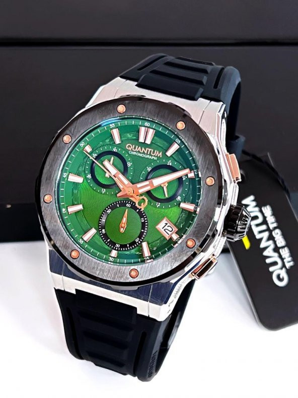 HNG1082.371 İç Fonksiyonları Aktif 10 Atm Anti Alerjik Silikon Kordonlu Erkek Kol Saati+Bileklik - Resim 3