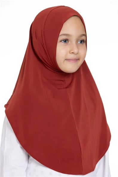 Kiremit Pratik Hazır Geçmeli Genç Tesettür Bone Sandy Kumaş Düz Hijab 2312_05 - 6