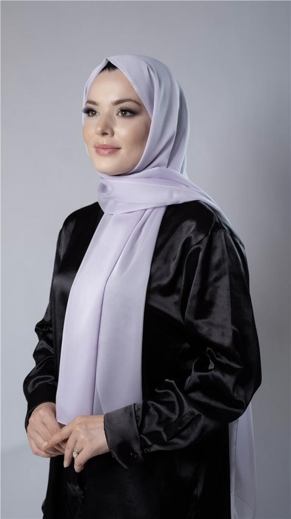 Lila Düz Klasik Şal Şifon Kumaş Janjan Abiye 202108_28 - 1