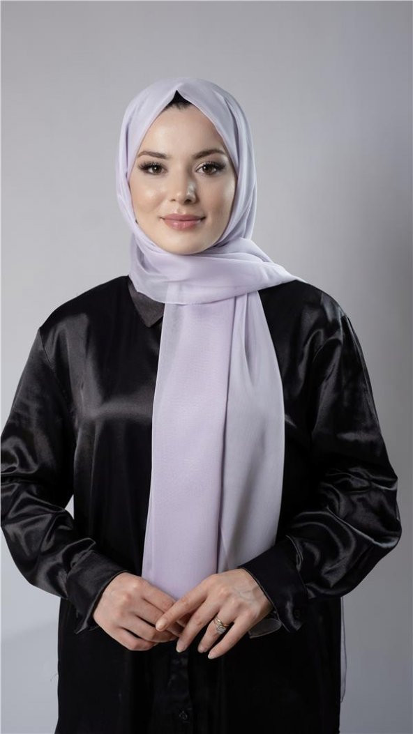 Lila Düz Klasik Şal Şifon Kumaş Janjan Abiye 202108_28 - 2