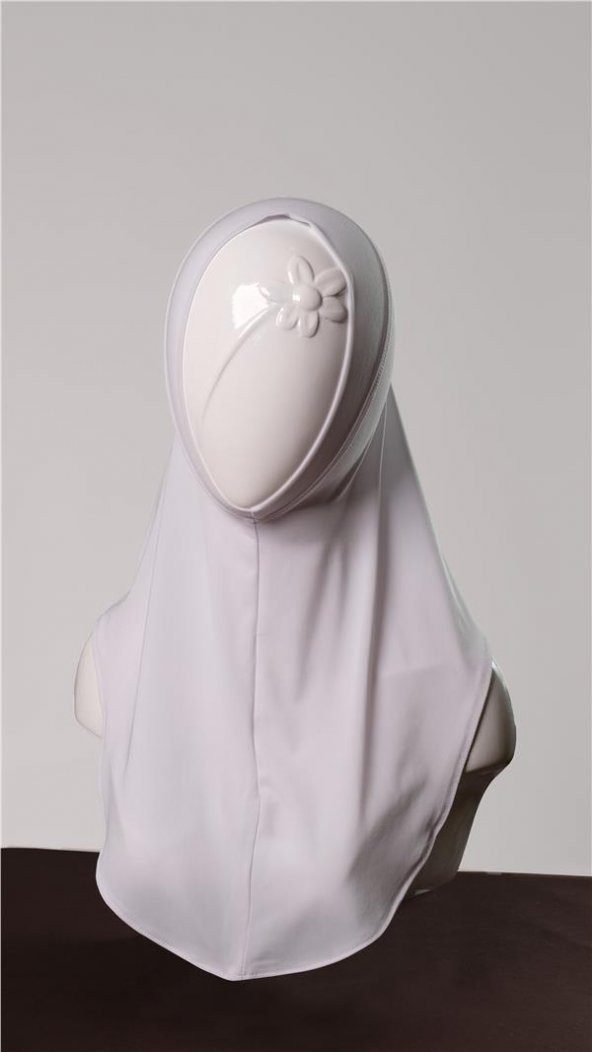Beyaz Pratik Hazır Geçmeli Genç Tesettür Bone Sandy Kumaş Düz Hijab 2312_42