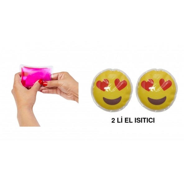 KALPLİ EMOJİ ŞEKİLLİ CEP SOBASI,EL ISITICI,2 ADET SICAK SU TORBASI PVC  9cm - 2
