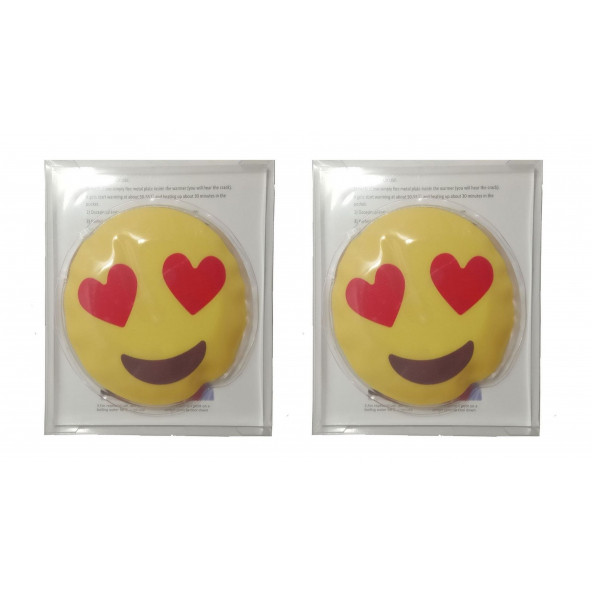 KALPLİ EMOJİ ŞEKİLLİ CEP SOBASI,EL ISITICI,2 ADET SICAK SU TORBASI PVC  9cm - 5