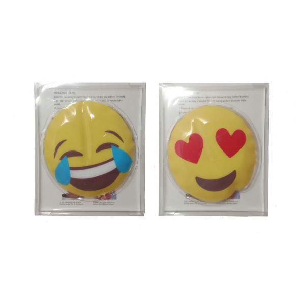 EMOJİ ŞEKİLLİ CEP SOBASI,EL ISITICI,2 ADET SICAK SU TORBASI PVC  9cm - 5