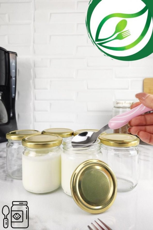 Digithome 6’lı Mama – Yoğurt Kavanozu 210 Cc Gold Kapaklı - KC063 - A170221 C320.016 - 2