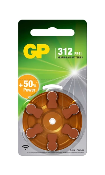 GP ZA312 1.4V Düğme Kulaklık Pili  6'lı Paket