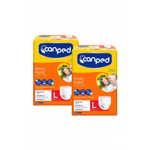 Canped Emici Külot Büyük Boy L Beden 30lu 2 Paket Yetişkin Hasta Bezi